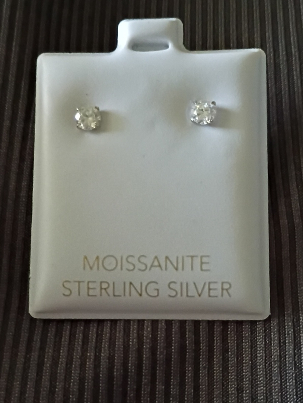 Moissanite Sterling Silver Stud Earrings - White